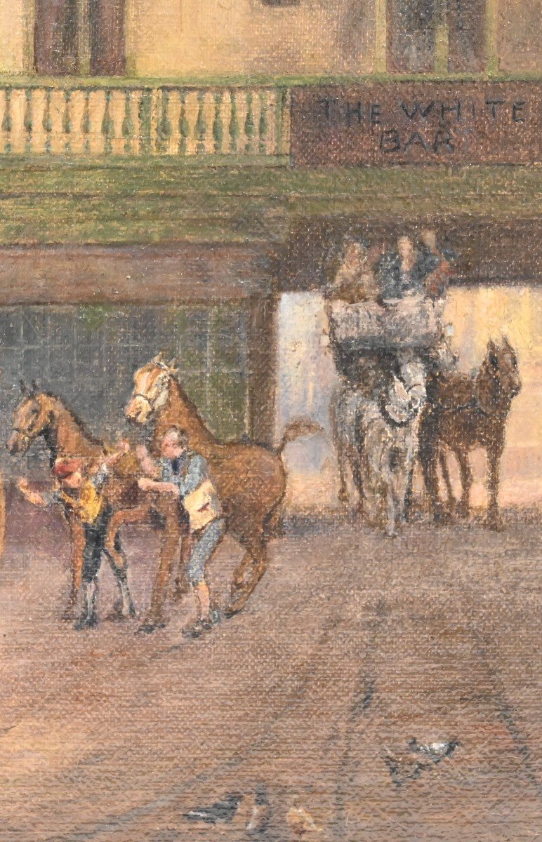 Fattoria Di Posta - Huile Sur Toile - Angleterre Milieu Du XIXe Siècle-photo-3